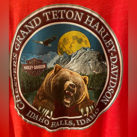 Harley Davidson Idaho Falls Red Graphic Tee Medium - Picture 5 of 7